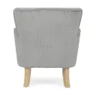 Sillón de Madera de Pino y Asiento Efecto Terciopelo Acabados Coste 4 - Molly viadurini