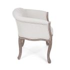 Asiento de sillón de madera en lino natural y algodón de diseño clásico - Katen viadurini
