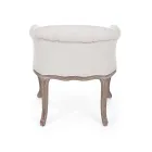 Asiento de sillón de madera en lino natural y algodón de diseño clásico - Katen viadurini