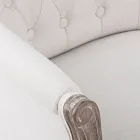 Asiento de sillón de madera en lino natural y algodón de diseño clásico - Katen viadurini