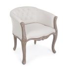 Asiento de sillón de madera en lino natural y algodón de diseño clásico - Katen viadurini