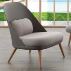 Sillón en madera, tela y polipropileno moderno fabricado en Italia Perugia viadurini