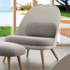 Sillón en madera, tela y polipropileno moderno fabricado en Italia Perugia viadurini
