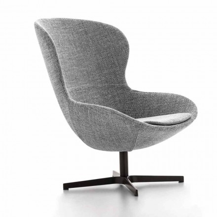 Sillón de tela con base giratoria en metal precioso Made in Italy - Papaya viadurini