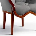 Sillón en diseño de tela y madera maciza, hecho en Italia, Begga viadurini