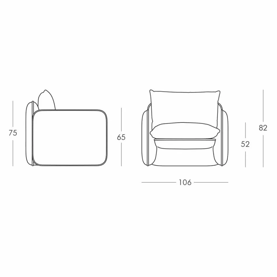 Sillón con cojines impermeables, para exteriores - Mara Slide viadurini