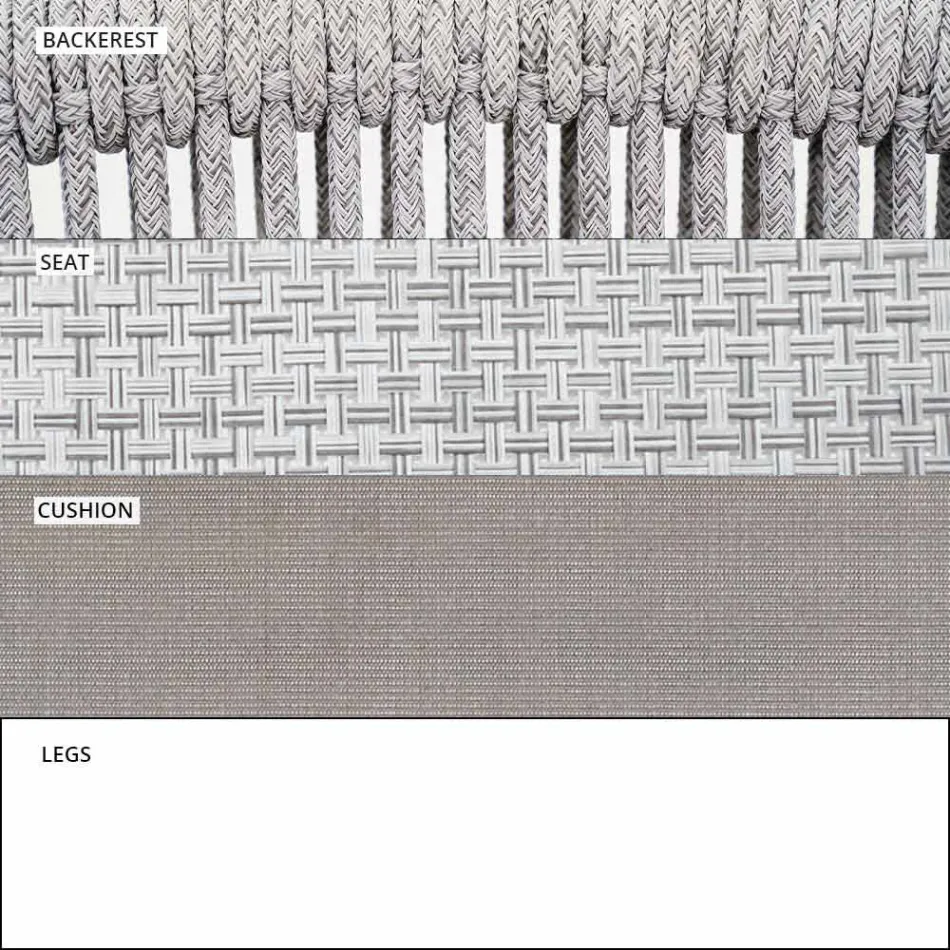 Sillón Garden Lounge tapizado en tela y aluminio - Smart by Varaschin viadurini