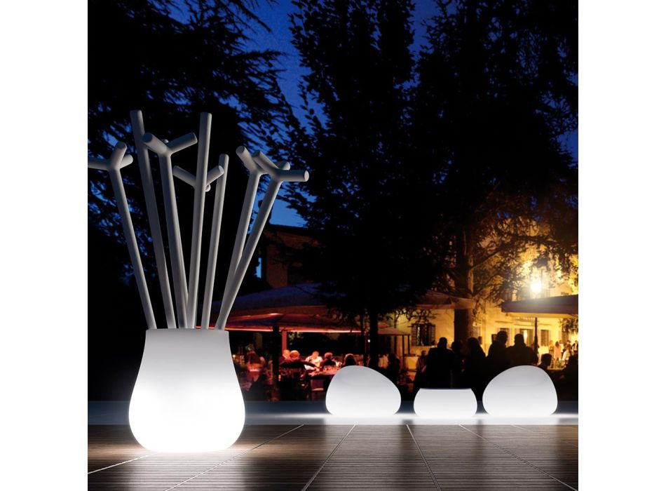 Sillón luminoso de exterior con luz LED en polietileno Made in Italy - Ervin viadurini
