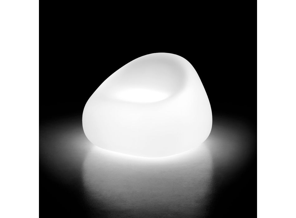 Sillón luminoso de exterior con luz LED en polietileno Made in Italy - Ervin viadurini