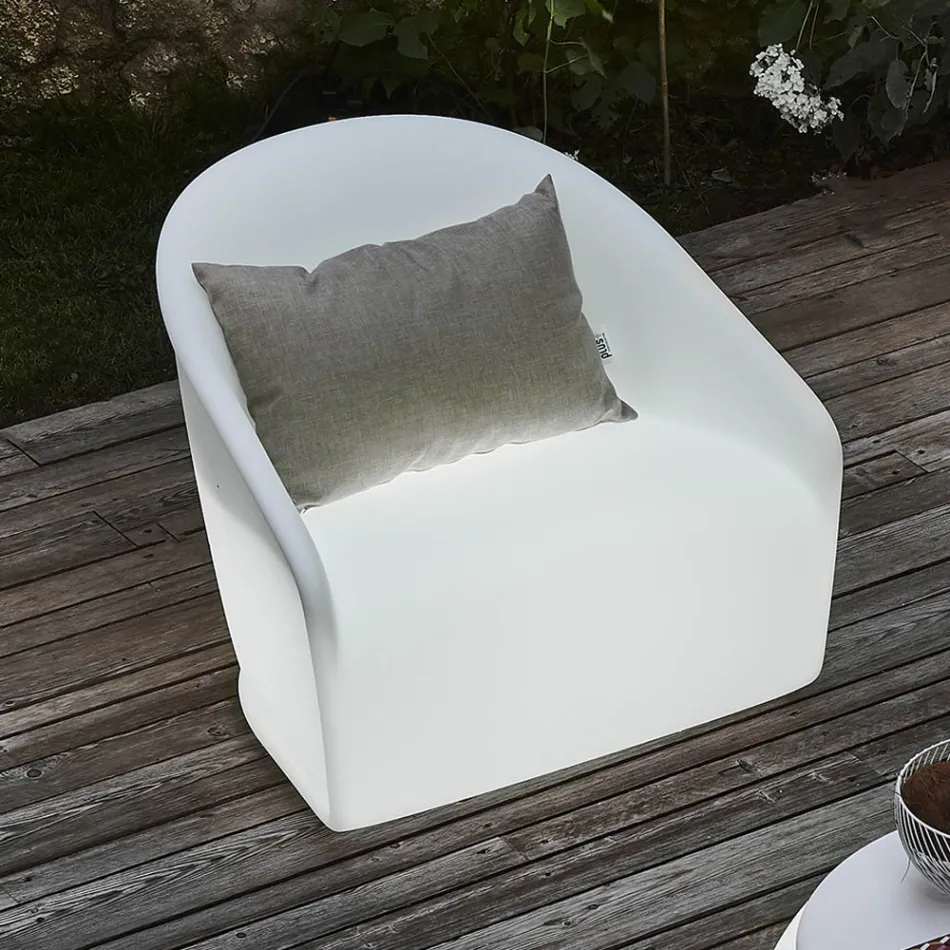 Sillón de exterior luminoso en polietileno con LED Made in Italy - julio viadurini
