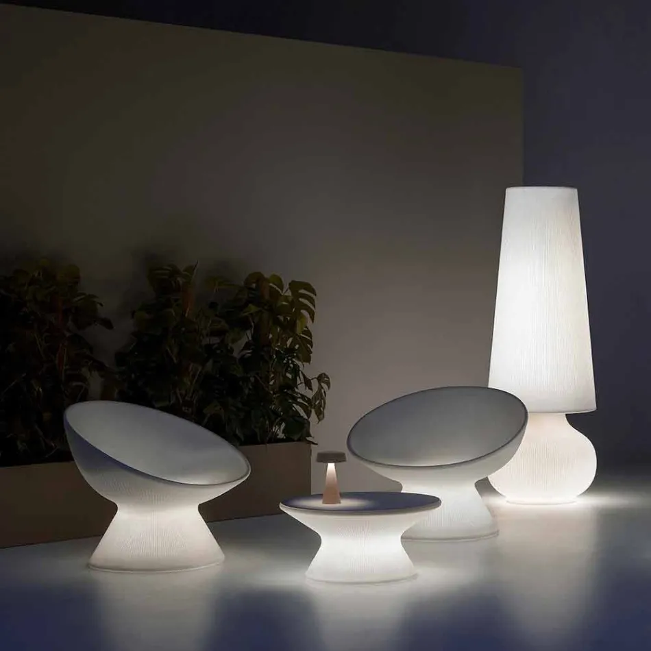 Sillón de exterior luminoso en polietileno con luz LED Made in Italy - Desmond viadurini