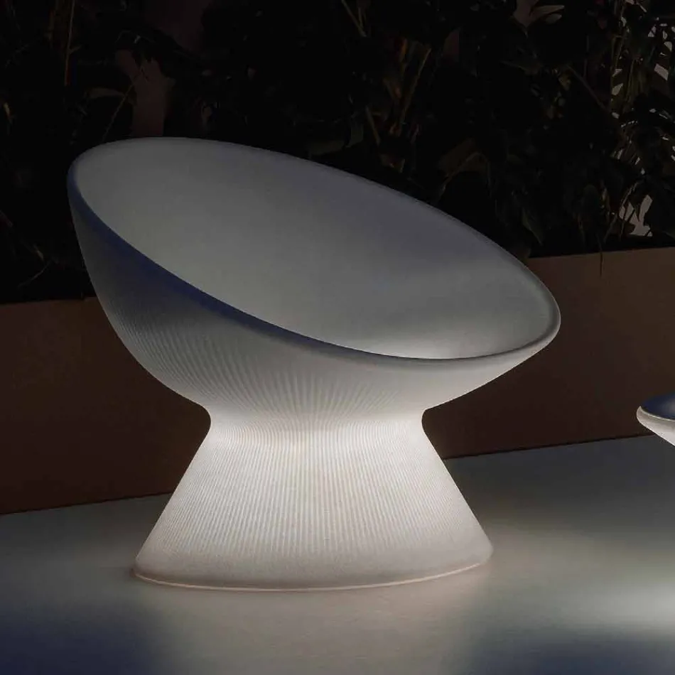 Sillón de exterior luminoso en polietileno con luz LED Made in Italy - Desmond viadurini