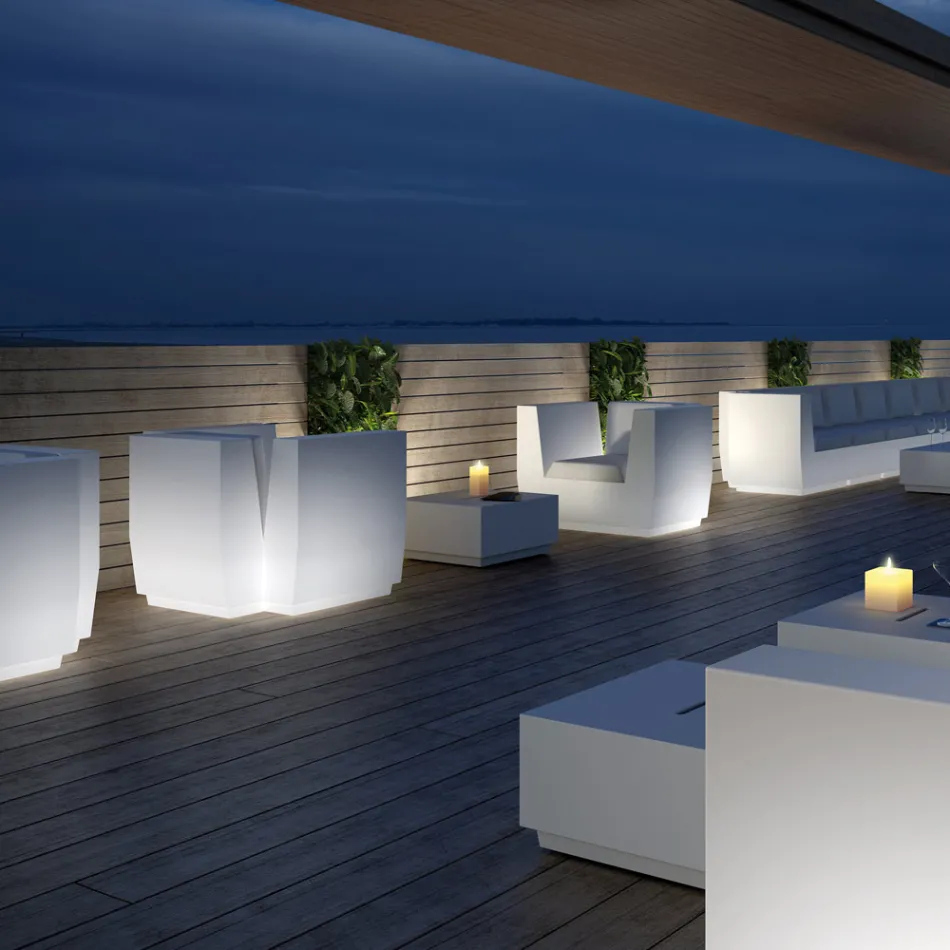 Sillón de exterior luminoso en polietileno Made in Italy - Chiabotto viadurini