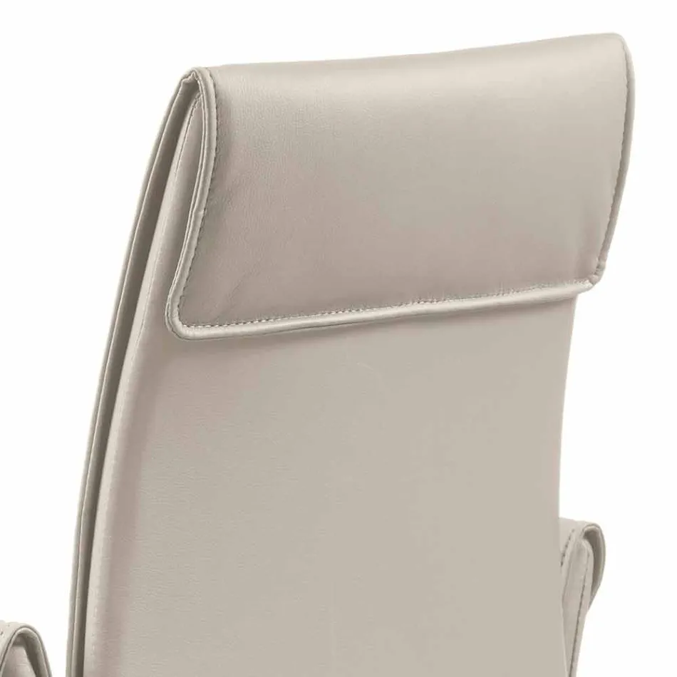 Sillón hecho en Italia cubierto en cuero Niles, diseño moderno viadurini