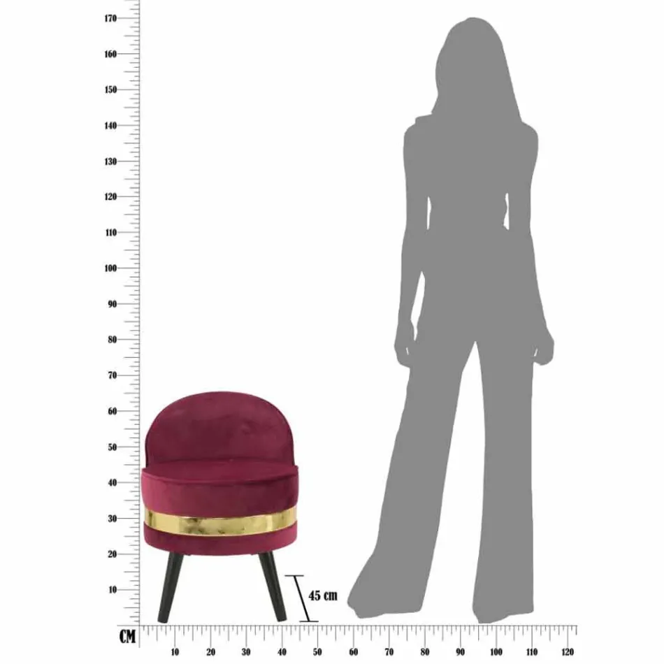 Sillón Mini Coloreado de Diseño Moderno en Madera y Tela - Koah viadurini