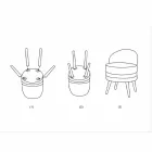 Sillón Mini Coloreado de Diseño Moderno en Madera y Tela - Koah viadurini