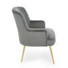 Sillón moderno en acero y asiento efecto terciopelo 3 acabados - Matty viadurini
