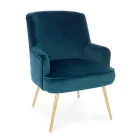 Sillón moderno en acero y asiento efecto terciopelo 3 acabados - Matty viadurini