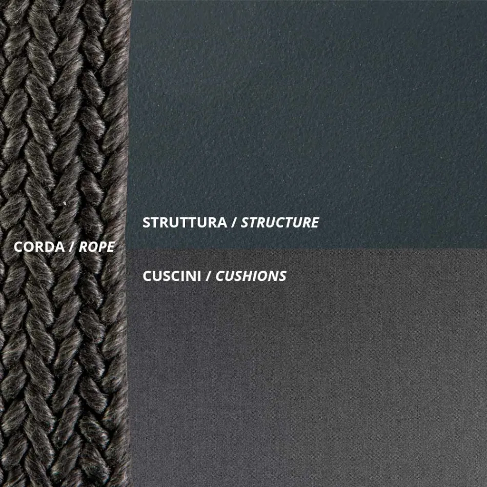 Sillón de exterior en acero Varios tamaños y cojines incluidos Made in Italy - Bronn viadurini