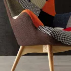 patchwork multicolor Sillón con patas de madera sólida Veronica viadurini