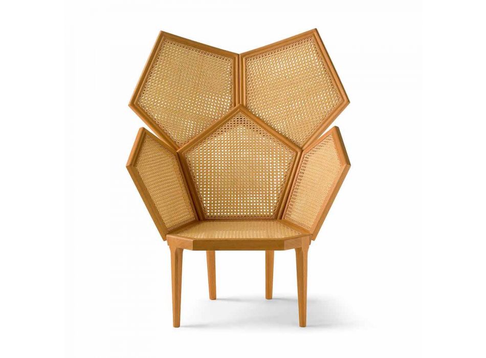 Sillón pentagonal de diseño clásico para sala de estar, L103xP72cm, poste viadurini