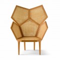 Sillón pentagonal de diseño clásico para sala de estar, L103xP72cm, poste
