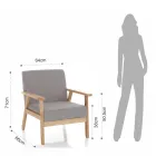 Sillón de Madera Maciza de Pino - Xenón viadurini