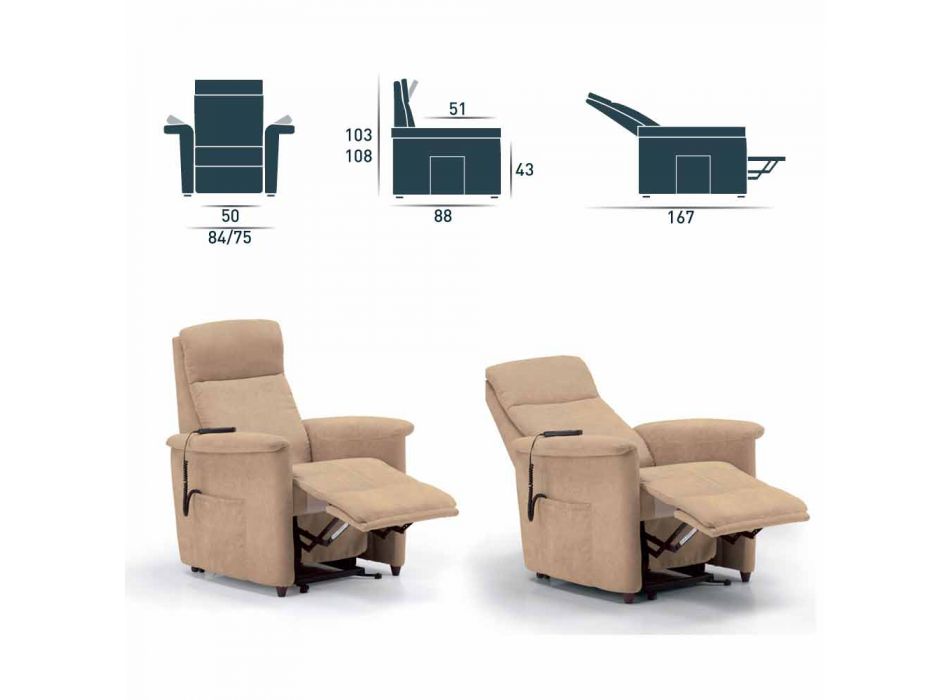 relajante diseño sillón alzapersona Via Firenze 2 motores viadurini