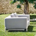 Sillón de Jardín Relajante en Aluminio y Tela, Diseño en 3 Acabados - Filomena viadurini