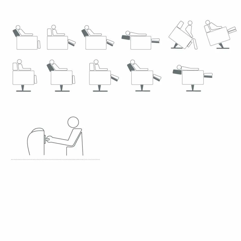 relajarse 4 motores fabricados en Italia Giglio, diseño moderno sillón ortopédica viadurini