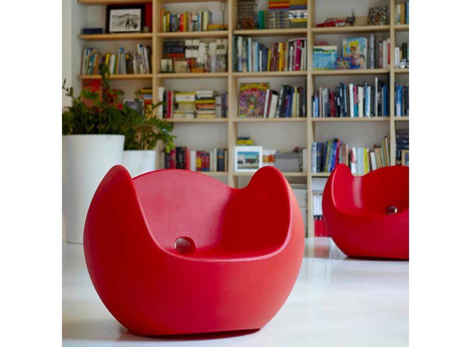 Sillón mecedora de forma redonda Slide Blos diseño coloreado hecho en Italia viadurini