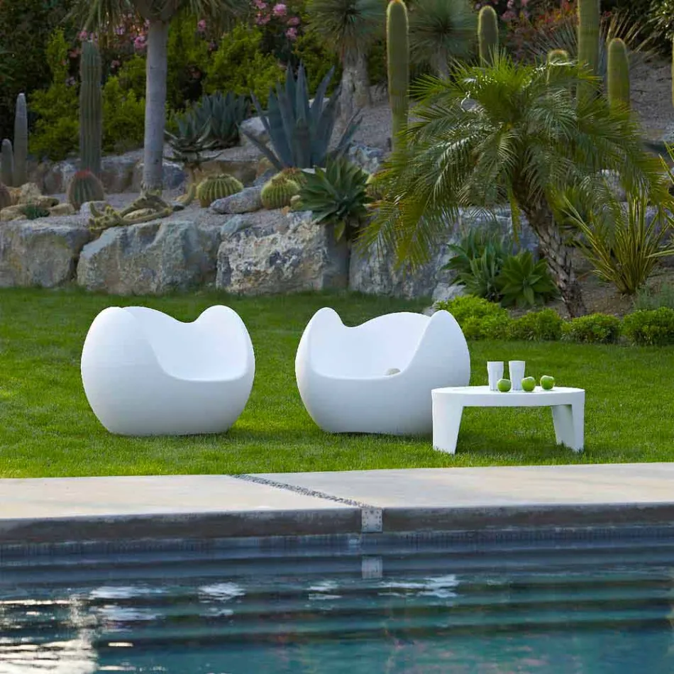 Sillón mecedora de forma redonda Slide Blos diseño coloreado hecho en Italia viadurini