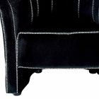Sillón lounge en terciopelo negro con costuras en contraste Made in Italy - Rueda viadurini