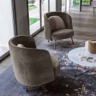 Sillón de salón tapizado en tela con base de metal Made in Italy - Ribes viadurini