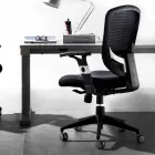 Sillón giratorio moderno semi-direccional y operacional en negro Reta - Simona viadurini