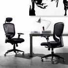 Sillón giratorio moderno semi-direccional y operacional en negro Reta - Simona viadurini