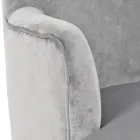 Sillón de salón en madera y efecto terciopelo de diseño escandinavo - Cinzio viadurini