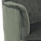 Sillón de salón en madera y efecto terciopelo de diseño escandinavo - Cinzio viadurini