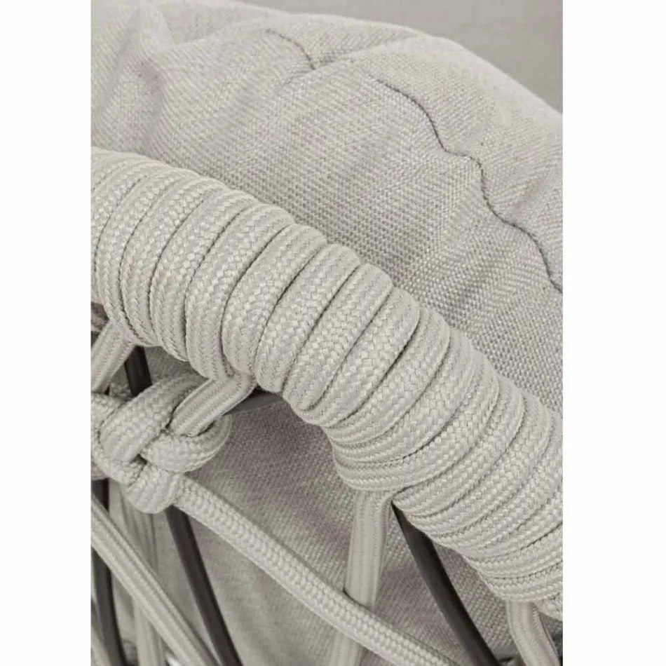 Sillón suspendido para exteriores de cuerda trenzada con base de acero - Soy viadurini