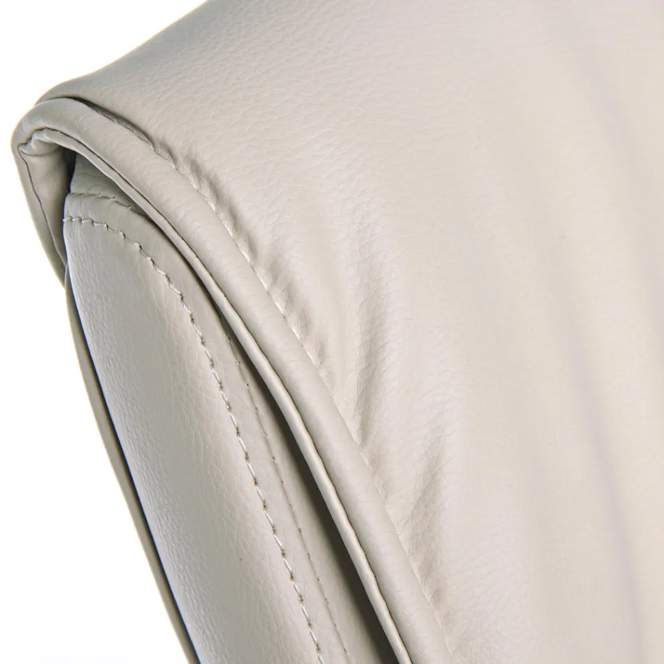 Silla de Oficina Trineo Acero y Ecopiel con Reposabrazos 2 Piezas - Monaldo viadurini