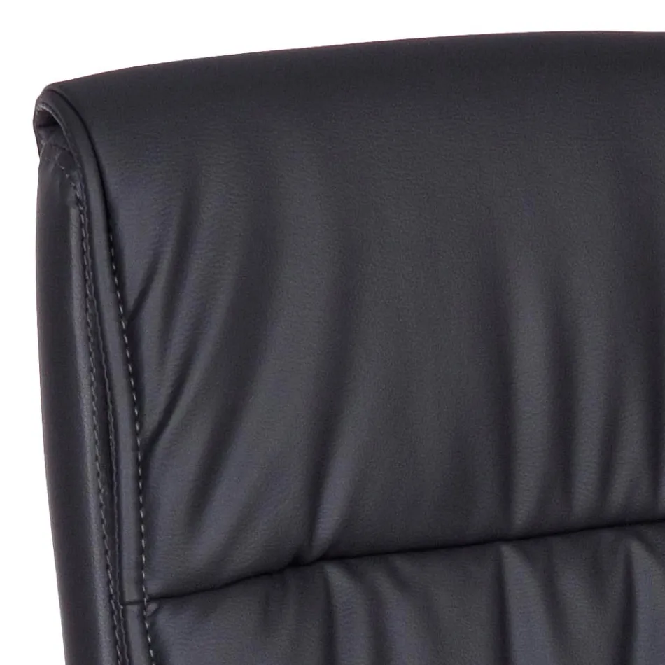 Silla de Oficina Trineo Acero y Ecopiel con Reposabrazos 2 Piezas - Monaldo viadurini