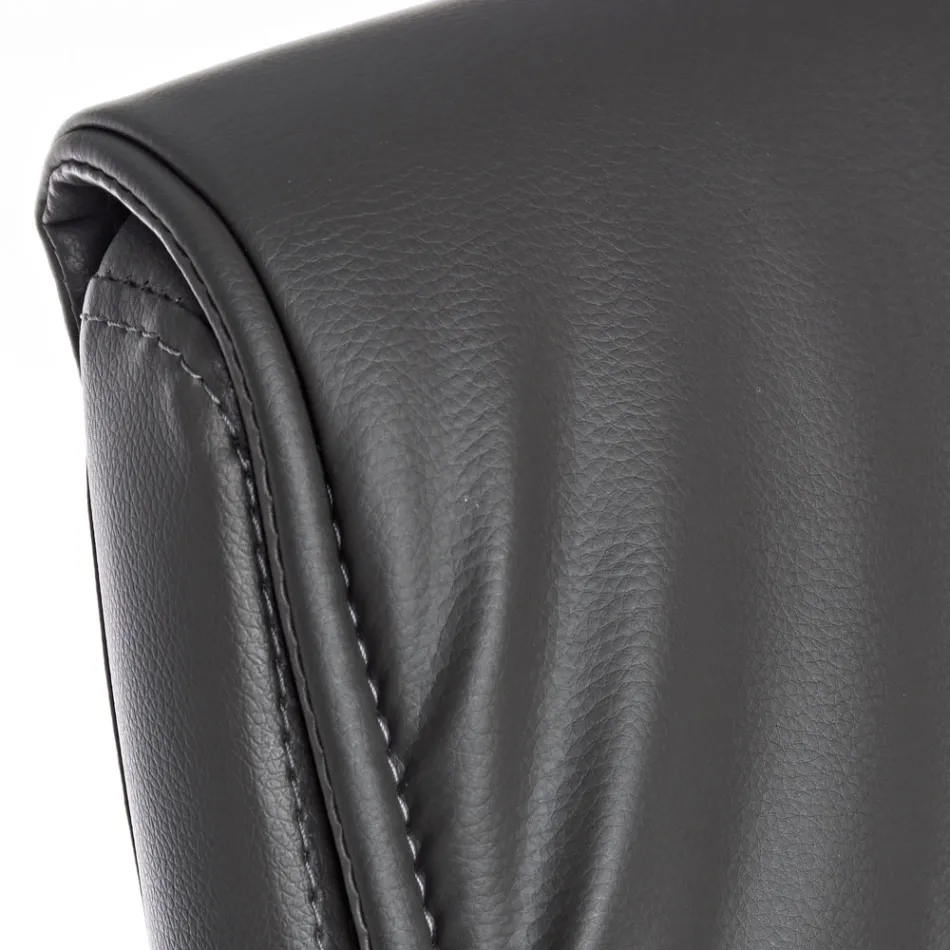 Silla de Oficina Trineo Acero y Ecopiel con Reposabrazos 2 Piezas - Monaldo viadurini