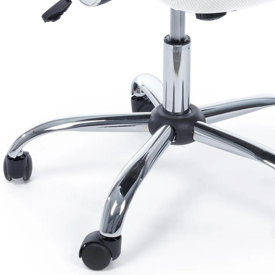 Silla de oficina Reposabrazos y reposacabezas de acero y tela de malla - Cerreto viadurini