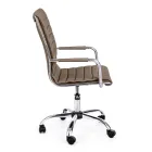 Sillón de oficina ergonómico con apoyabrazos de acero y piel sintética - Mantica viadurini