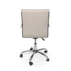 Sillón de oficina ergonómico con apoyabrazos de acero y piel sintética - Mantica viadurini