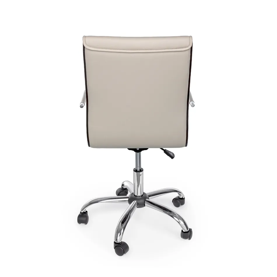 Sillón de oficina ergonómico con apoyabrazos de acero y piel sintética - Mantica viadurini