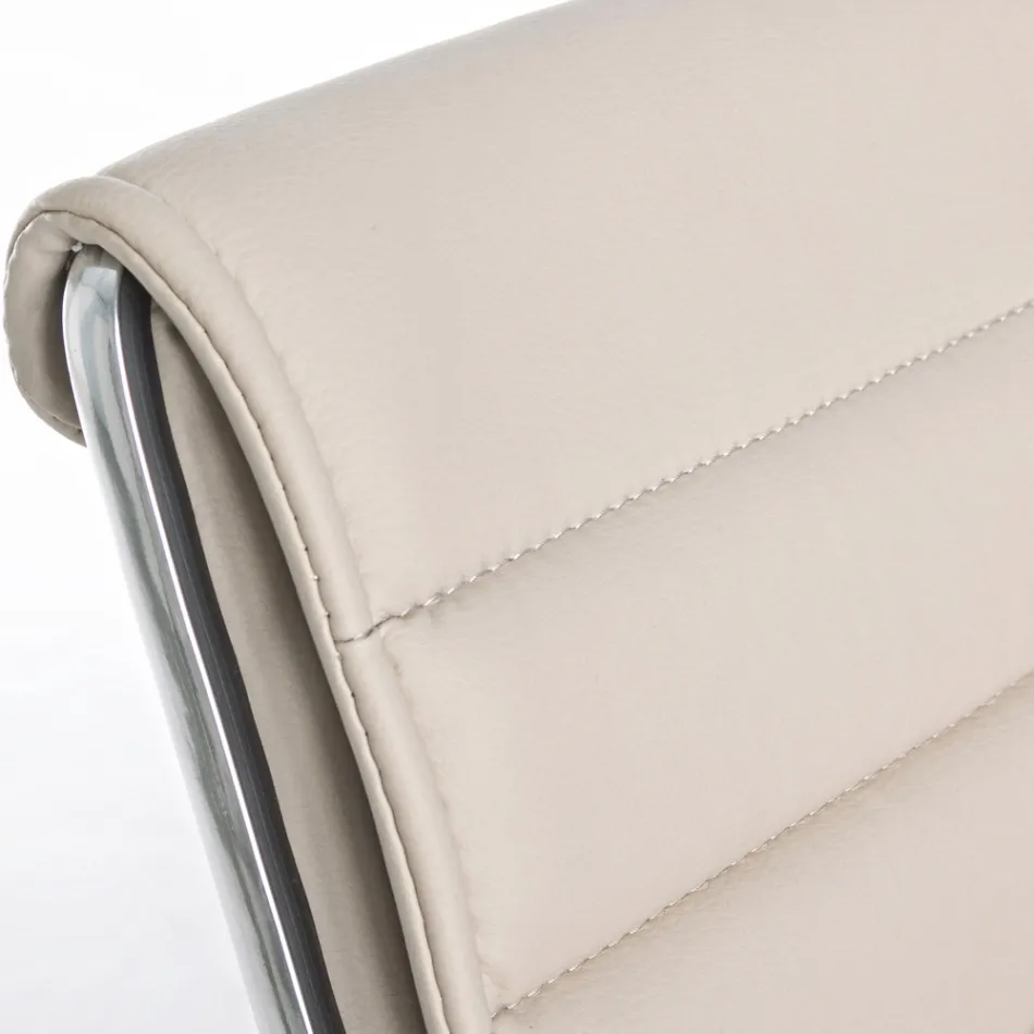 Sillón de oficina ergonómico con apoyabrazos de acero y piel sintética - Mantica viadurini