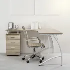 Sillón de oficina ergonómico con apoyabrazos de acero y piel sintética - Mantica viadurini