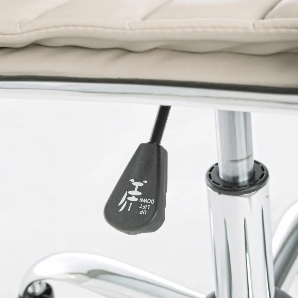 Sillón de oficina ergonómico con apoyabrazos de acero y piel sintética - Mantica viadurini