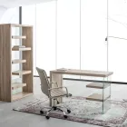 Sillón de oficina ergonómico con apoyabrazos de acero y piel sintética - Mantica viadurini